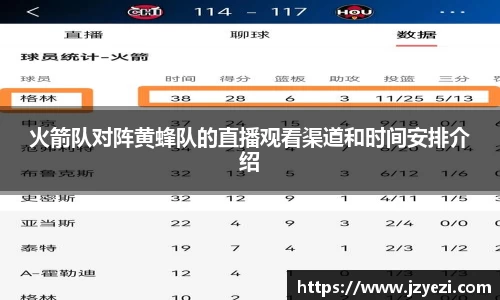 火箭队对阵黄蜂队的直播观看渠道和时间安排介绍