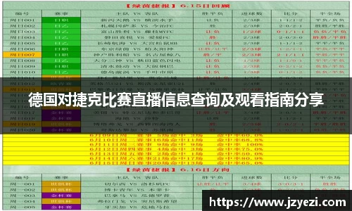 德国对捷克比赛直播信息查询及观看指南分享